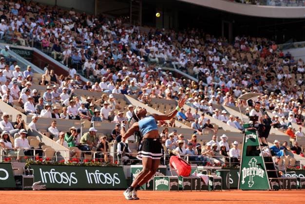 Sixth-seeded Coco Gauff of the US plays against Anna Karolina Schmiedlova of Slovakia at the Roland Garros French Tennis Open in Paris, France, on Monday, June 5, 2023. Gauff won 7-5, 6-2 and qualified for the quarter finals.  PAR20230605118 MAYAxVIDON-WHITE