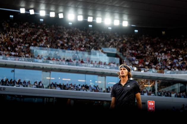 230605 Alexander Zverev of Germany competes in men?s fourth round singles tennis match during Roland-Garros on June 5, 2023 in Paris. Photo: Vegard Grott BILDBYRAN kod VG VG0448 bbeng tennis french open franska öppna ATP, Tennis Herren roland garros grand slam tyskland deutschland germany Copyright: VEGARDxGRoTT BB230605VG056