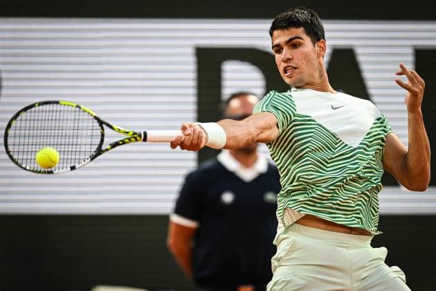 June 6, 2023, Paris, France, France: Carlos ALCARAZ of Spain during the tenth day of Roland-Garros 2023, French Open 2023, Grand Slam tennis tournament at the Roland-Garros Stadium on June 06, 2023 in Paris, France. Paris France - ZUMAm308 20230606_zsp_m308_015 Copyright: xMatthieuxMirvillex