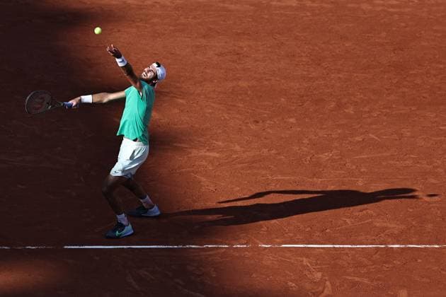 Karen Khachanov, RUS, during quarter finals of 2023 French Open at Roland Garros, Paris, 06 06 2023; -