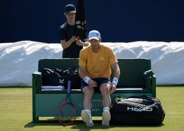 Andy Murray (GBR) comes on court for his match against Bu Yunchaokete (CHN) during the round of 16 of the 2023 Lexus Surbiton Trophy on the 3rd day of the 2023 at Surbiton Lawn Tennis Club, Surbiton, England on the 7th June 2023. Copyright: xAlanxStanfordx PMI-5582-0138
