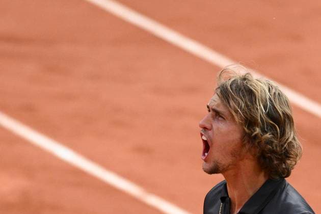 Joie d Alexander Zverev (Ger) TENNIS : Roland Garros 2023 - Paris - 07 06 2023 JBAutissier Panoramic 