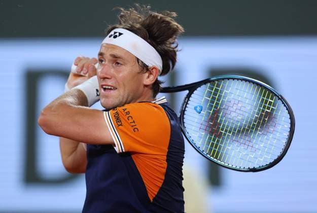 Mandatory Credit: Photo by Ella Ling Shutterstock (13949270ct) Casper Ruud of Norway in action French Open Tennis, Day 11, Roland Garros, Paris, France - 07 June 2023 French Open Tennis, Day 11, Roland Garros, Paris, France - 07 June 2023  Copyright: xEllaxLing Shutterstockx 13949270ct