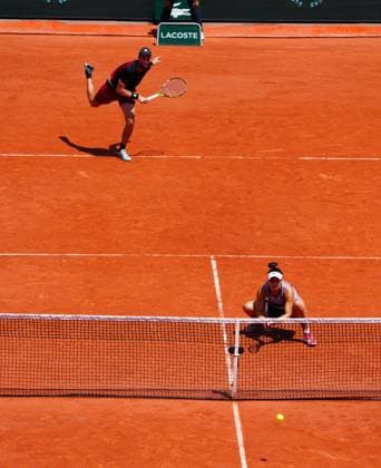 Mandatory Credit: Photo by Javier Garcia Shutterstock (13949272e) Bianca Andreescu and Michael Venus in Mixed Doubles Final action French Open Tennis, Day 12, Roland Garros, Paris, France - 08 June 2023 French Open Tennis, Day 12, Roland Garros, Paris, France - 08 June 2023  Copyright: xJavierxGarcia Shutterstockx 13949272e