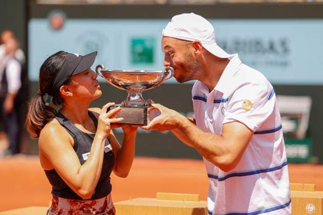 Miyu Kato, Tim Puetz, Mixed Doubles, Siegerehrung, Praesentation Copyright: xJuergenxHasenkopfx