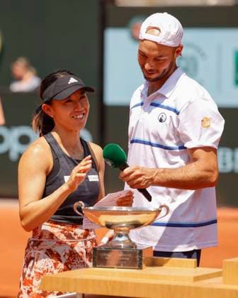 Miyu Kato, Tim Puetz, Mixed Doubles, Siegerehrung, Praesentation Copyright: xJuergenxHasenkopfx