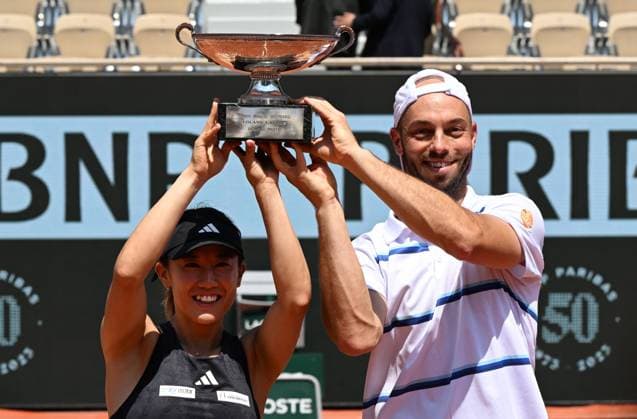 2023 Roland Garros Mixed Final Winner Miyu Kato (JAP) , Tim Puetz (GER)