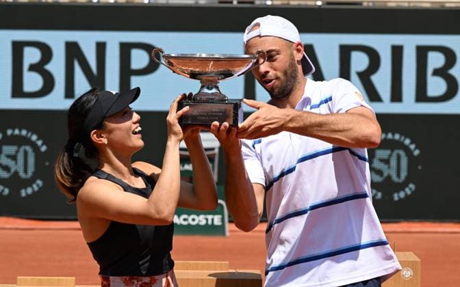 2023 Roland Garros Mixed Final Winner Miyu Kato (JAP) , Tim Puetz (GER)