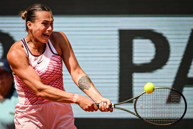 June 8, 2023, Paris, France, France: Aryna SABALENKA of Belarus during the twelfth day of Roland-Garros 2023, French Open 2023, Grand Slam tennis tournament at the Roland-Garros Stadium on June 08, 2023 in Paris, France. Paris France - ZUMAm308 20230608_zsp_m308_005 Copyright: xMatthieuxMirvillex