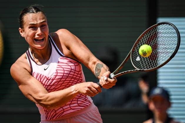 June 8, 2023, Paris, France, France: Aryna SABALENKA of Belarus during the twelfth day of Roland-Garros 2023, French Open 2023, Grand Slam tennis tournament at the Roland-Garros Stadium on June 08, 2023 in Paris, France. Paris France - ZUMAm308 20230608_zsp_m308_006 Copyright: xMatthieuxMirvillex