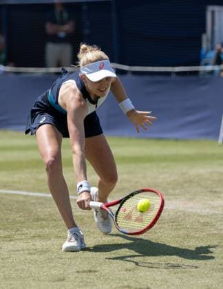 Harriet Dart (GBR) during her match against Tatjana Maria (GER) in round two of the W100 Surbiton Trophy on day 4 of the Surbiton Trophy at Surbiton Lawn Tennis Club, Surbiton, England on the 8th June 2023. Copyright: xAlanxStanfordx PMI-5583-0137