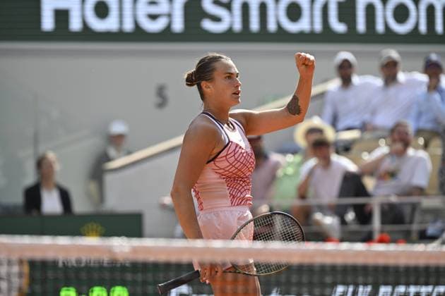 Tennis : Roland Garros 2023 - France - Aryna Sabalenka - Bielorussie Tennis : Roland Garros 2023 - France - 08 06 23 ChrysleneCaillaud Panoramic 