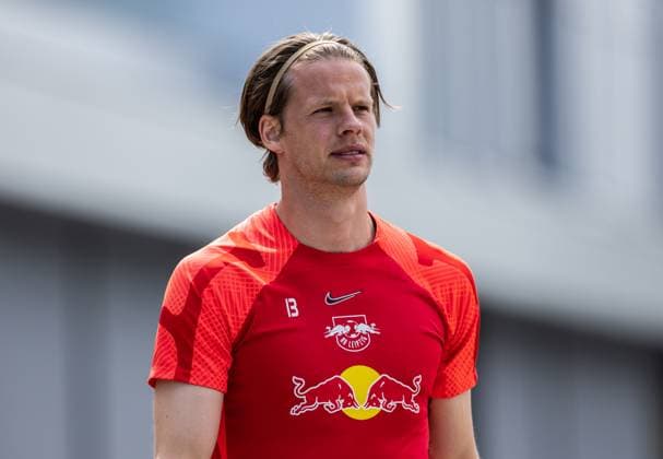 Leipzigs Torwart Torhueter Oerjan Nyland Fussball 1. Bundesliga, Training, RB Leipzig 01. Juni 2023: Leipzig, Trainingsgelaende am Cottaweg RB Leipzig - Training *** Leipzig goalkeeper goalkeeper Oerjan Nyland football 1 Bundesliga, training, RB Leipzig 01 June 2023 Leipzig, training ground at Cottaweg RB Leipzig training