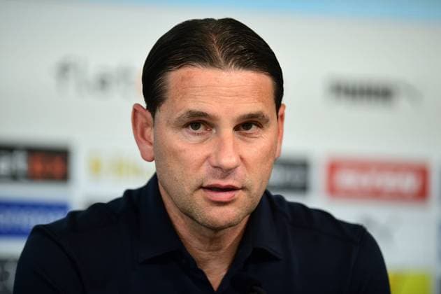 09.06.2023; Moenchengladbach; Fussball, Herren, Saison 2023 2024, 1. Fussball-Bundesliga Presskonferenz Borussia Moenchengladbach zur Vorstellung des neuen Cheftrainers Der neue Gladbacher Cheftrainer; Gerardo Seoane DFL regulations prohibit any use of photographs as image sequences and or quasi-video. Borussia-Park NRW Deutschland *** 09 06 2023 Moenchengladbach football, men, season 2023 2024, 1 football Bundesliga press conference Borussia Moenchengladbach to present the new head coach The new Gladbach head coach Gerardo Seoane DFL regulations prohibit any use of photographs as image sequences and or quasi video Borussia Park NRW Germany
