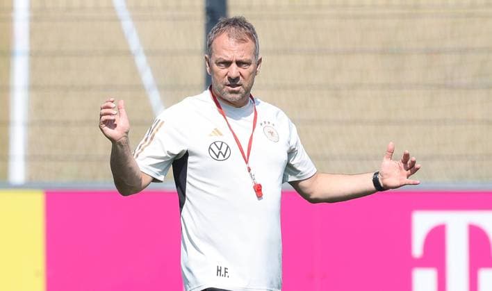 Hansi Flick, Bundestrainer, Training DFB Nationalmannschaft, 9.6.2023, Frankfurt, DFB-Campus, Training DFB Nationalmannschaft, 8.6.2023, Frankfurt, DFB-Campus, Frankfurt Copyright: xEibner-Pressefoto JoergxNiebergax EP_EER