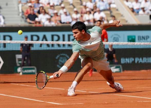 Carlos Alcaraz (ESP), Herren Einzel, Halbfinale Tennis - French Open 2023 - Grand Slam ATP, Tennis Herren WTA, Tennis Damen ITF - Roland Garros - Paris - - France - 9 June 2023. Copyright: xJuergenxHasenkopfx