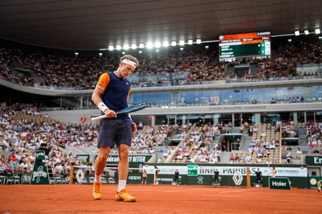 French Open, Roland Garros: Casper Ruud - Alexander Zverev Paris, Frankrike 20230609. Casper Ruud i aksjon mot Alexander Zverev fra Tyskland i semifinalen i tennis under Roland-Garros-turneringen i Paris. Foto: Beate Oma Dahle NTB Paris Frankrike EDITORIAL USE ONLY. RESTRICTED USE FOR BETTING COMPANIES Ref:_SPO_BNCYI3UHtIRgfU.jpg  Copyright: xBeatexOmaxDahlex xNTBx