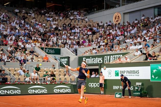 French Open, Roland Garros: Casper Ruud - Alexander Zverev Paris, Frankrike 20230609. Casper Ruud i aksjon mot Alexander Zverev fra Tyskland i semifinalen i tennis under Roland-Garros-turneringen i Paris. Foto: Beate Oma Dahle NTB Paris Frankrike EDITORIAL USE ONLY. RESTRICTED USE FOR BETTING COMPANIES Ref:_SPO_BNCYyAfIEBb3Lo.jpg  Copyright: xBeatexOmaxDahlex xNTBx