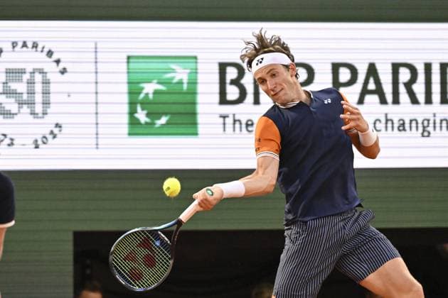 Tennis : Roland Garros 2023 - France - Casper Ruud - Norvege Tennis : Roland Garros 2023 - France - 09 06 23 ChrysleneCaillaud Panoramic 