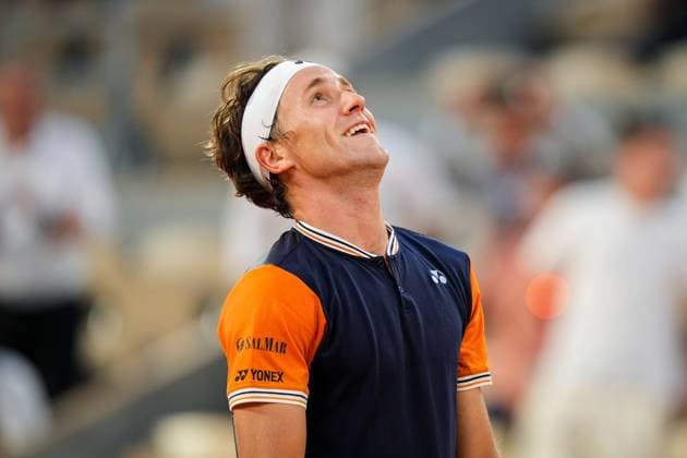 French Open, Roland Garros: Casper Ruud - Alexander Zverev Paris, Frankrike 20230609. Casper Ruud jubler etter seier mot Alexander Zverev fra Tyskland i semifinalen i tennis under Roland-Garros-turneringen i Paris. Foto: Beate Oma Dahle NTB Paris Frankrike EDITORIAL USE ONLY. RESTRICTED USE FOR BETTING COMPANIES Ref:_SPO_BNC0259415681st.jpg  Copyright: xBeatexOmaxDahlex xNTBx