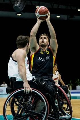IWBF Rollstuhlbasketball Weltmeisterschaft Dubai 2022, Kanada - Deutschland, 10.06.2023 Matthias Guentner (Deutschland, 6) IWBF Rollstuhlbasketball Weltmeisterschaft Dubai 2022, Kanada - Deutschland, Dubai, World Trade Center Copyright: xBEAUTIFULxSPORTS Wunderlx