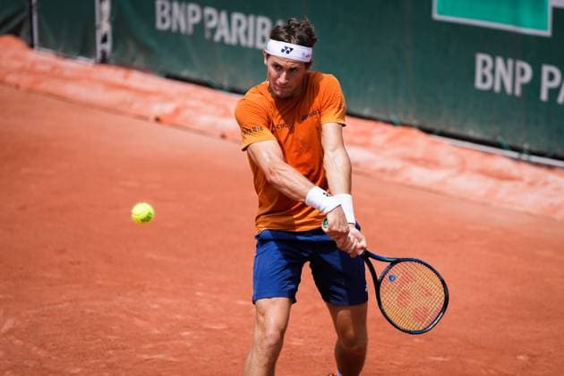 French Open, Roland Garros: Casper Ruud trening Paris, Frankrike 20230610. Casper Ruud trener for morgendagens finale i tennis i Roland-Garros-turneringen mellom Casper Ruud og Novak Djokovic fra Serbia. Foto: Beate Oma Dahle NTB Paris Frankrike EDITORIAL USE ONLY. RESTRICTED USE FOR BETTING COMPANIES Ref:_SPOHidPYnq2S0A.jpg  Copyright: xBeatexOmaxDahlex xNTBx