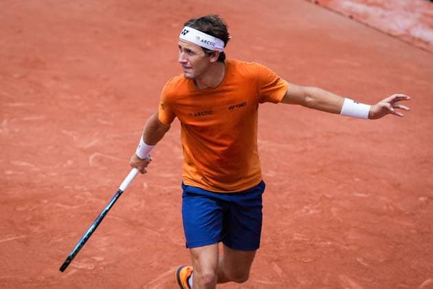 French Open, Roland Garros: Casper Ruud trening Paris, Frankrike 20230610. Casper Ruud trener for morgendagens finale i tennis i Roland-Garros-turneringen mellom Casper Ruud og Novak Djokovic fra Serbia. Foto: Beate Oma Dahle NTB Paris Frankrike EDITORIAL USE ONLY. RESTRICTED USE FOR BETTING COMPANIES Ref:_SPOstIGtDRazH8.jpg  Copyright: xBeatexOmaxDahlex xNTBx