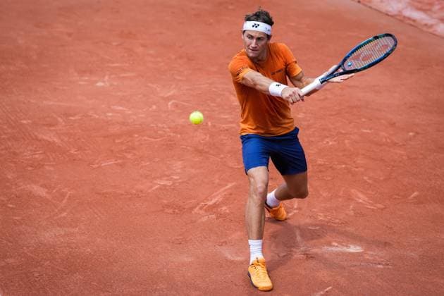 French Open, Roland Garros: Casper Ruud trening Paris, Frankrike 20230610. Casper Ruud trener for morgendagens finale i tennis i Roland-Garros-turneringen mellom Casper Ruud og Novak Djokovic fra Serbia. Foto: Beate Oma Dahle NTB Paris Frankrike EDITORIAL USE ONLY. RESTRICTED USE FOR BETTING COMPANIES Ref:_SPOzOV8WGjvUEI.jpg  Copyright: xBeatexOmaxDahlex xNTBx