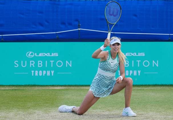 Mandatory Credit: Photo by Dave Shopland Shutterstock (13956575az) Great Britain s Katie Boulter during her semi final defeat Lexus Surbiton Trophy, Tennis, Day 7, Surbiton Racket & Fitness Club, London, UK - 10 June 2023 Lexus Surbiton Trophy, Tennis, Day 7, Surbiton Racket & Fitness Club, London, UK - 10 June 2023 Copyright: xDavexShopland Shutterstockx 13956575az