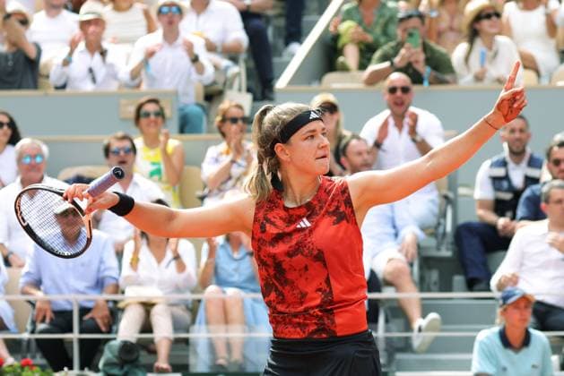 Karolina Muchova, CZE, during final of 2023 French Open at Roland Garros, Paris, 10 06 2023; -