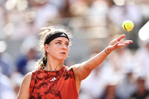 Karolina Muchova, CZE, during final of 2023 French Open at Roland Garros, Paris, 10 06 2023; -