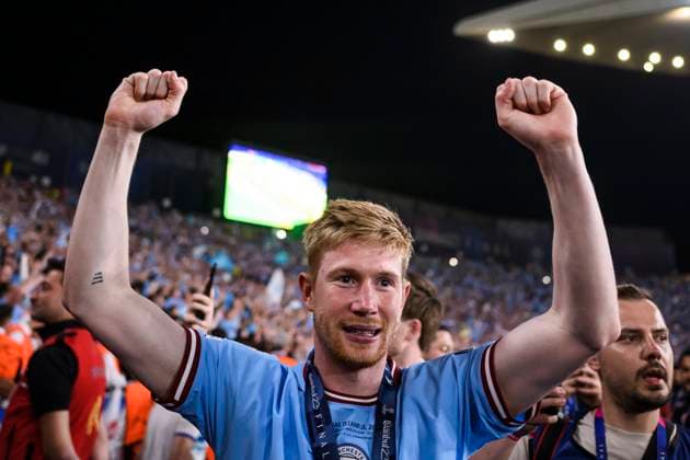 Manchester City FC v FC Internazionale - UEFA Champions League Kevin De Bruyne of Manchester City FC celebrates at the end of the UEFA Champions League final football match between Manchester City FC and FC Internazionale. Istanbul Turkey Copyright: xNicolòxCampox