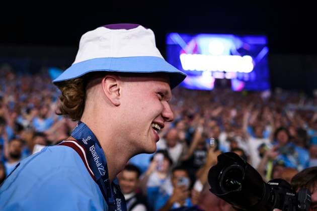 Manchester City FC v FC Internazionale - UEFA Champions League Erling Haaland of Manchester CIty FC celebrates at the end of the UEFA Champions League final football match between Manchester City FC and FC Internazionale. Istanbul Turkey Copyright: xNicolòxCampox