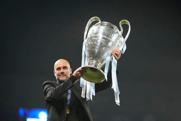 Sport Bilder des Tages The 2023 UEFA Champions League Final match between Manchester City and Internazionale Milano Josep Guardiola celebrates, as Manchester City are crowned Champions of Europe and celebrate the title after the UEFA Champions League Final match between Manchester City and Internazionale Milano, at Atatürk Olympic Stadium on June 10, 2023 in Istanbul, Turkey. Istanbul Atatürk Olympic Stadium BaÅüakÅüehir Turkey Copyright: xAlexandraxFechetex _ADR3286