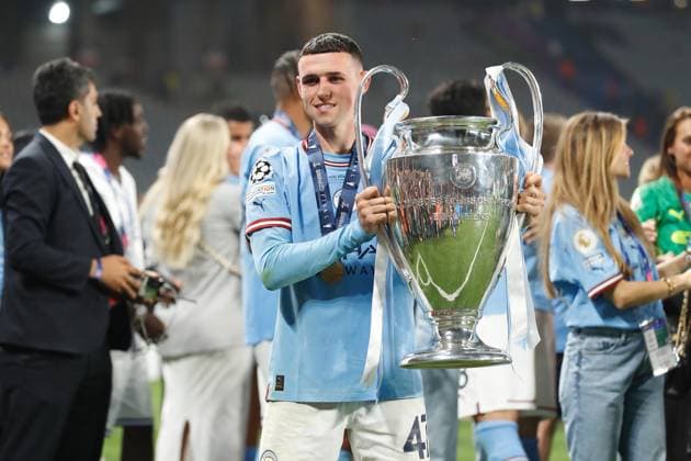 Phil Foden (ManC), JUNE 10, 2023 - Football Soccer : Foden celebrate after winning UEFA Champions League final 2023 Istanbul match between Manchester City FC 1-0 FC Internazionale Milano at the Ataturk Olympic Stadium in Istanbul, Turkey. Noxthirdxpartyxsales  (220964033)