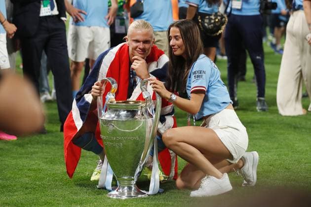 Erling Haaland (ManC), JUNE 10, 2023 - Football Soccer : Haaland celebrate after winning UEFA Champions League final 2023 Istanbul match between Manchester City FC 1-0 FC Internazionale Milano at the Ataturk Olympic Stadium in Istanbul, Turkey. Noxthirdxpartyxsales  (220964164)