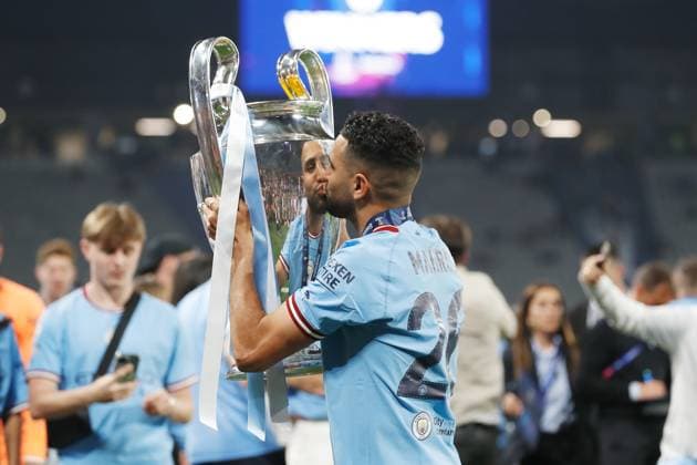 Riyad Mahrez (ManC), JUNE 10, 2023 - Football Soccer : Mahrez celebrate after winning UEFA Champions League final 2023 Istanbul match between Manchester City FC 1-0 FC Internazionale Milano at the Ataturk Olympic Stadium in Istanbul, Turkey. Noxthirdxpartyxsales  (220964398)