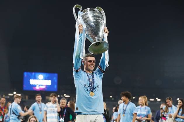 Phil Foden (ManC), JUNE 10, 2023 - Football Soccer : Foden celebrate after winning UEFA Champions League final 2023 Istanbul match between Manchester City FC 1-0 FC Internazionale Milano at the Ataturk Olympic Stadium in Istanbul, Turkey. Noxthirdxpartyxsales  (220965569)