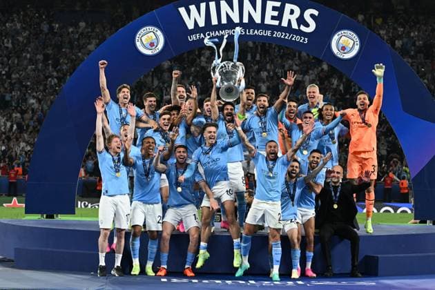 Final joy with a Trophy (Manchester City) during the UEFA Champions League Final match between Manchester City 1-0 Inter at Ataturk Olympic Stadium on June 10, 2023 in Istanbul, Trkiye. Noxthirdxpartyxsales  (220970464)