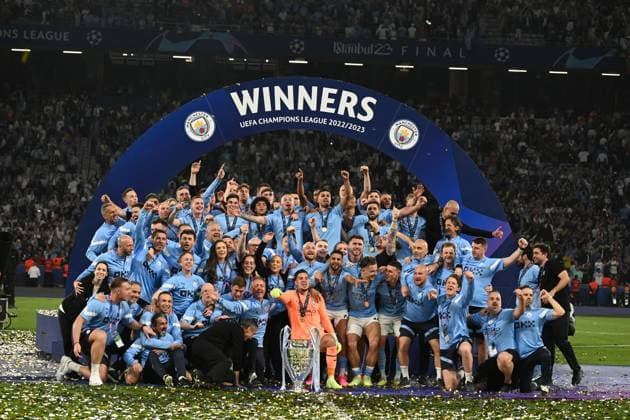 Final joy with a Trophy (Manchester City) during the UEFA Champions League Final match between Manchester City 1-0 Inter at Ataturk Olympic Stadium on June 10, 2023 in Istanbul, Trkiye. Noxthirdxpartyxsales  (220970549)