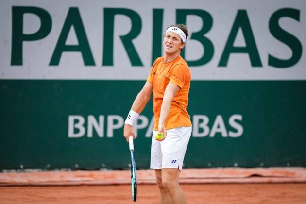 French Open, Roland Garros finale: Casper Ruud - Novak Djokovic Paris, Frankrike 20230611. Casper Ruud under trening for finalen i tennis i Roland-Garros-turneringen mellom Casper Ruud og Novak Djokovic fra Serbia. Foto: Beate Oma Dahle NTB Paris Frankrike EDITORIAL USE ONLY. RESTRICTED USE FOR BETTING COMPANIES Ref:_SPO_BNCBWp1yTSjzzU.jpg  Copyright: xBeatexOmaxDahlex xNTBx