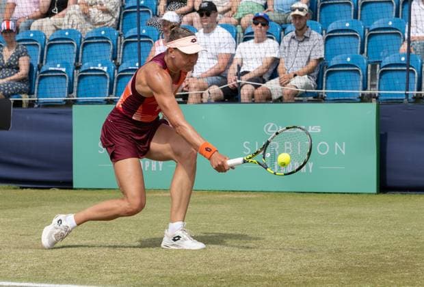 Yanina Wickmayer (BEL) during her match with Katie Swan (GBR) in the final of the W100 Surbiton Trophy on the Final day of the Surbiton Trophy, at Surbiton Lawn Tennis Club, Surbiton, England on the 11th June 2023. Copyright: xAlanxStanfordx PMI-5588-0040