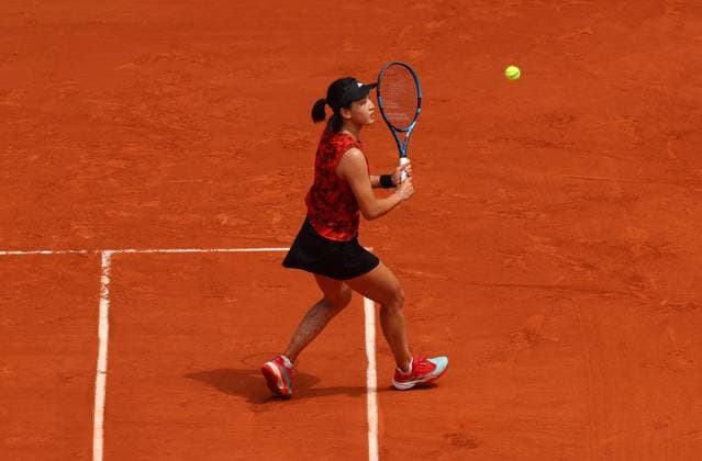 Mandatory Credit: Photo by Ella Ling Shutterstock (13949291u) Xinyu Wang of China in action French Open Tennis, Day 15, Roland Garros, Paris, France - 11 June 2023 French Open Tennis, Day 15, Roland Garros, Paris, France - 11 June 2023  Copyright: xEllaxLing Shutterstockx 13949291u