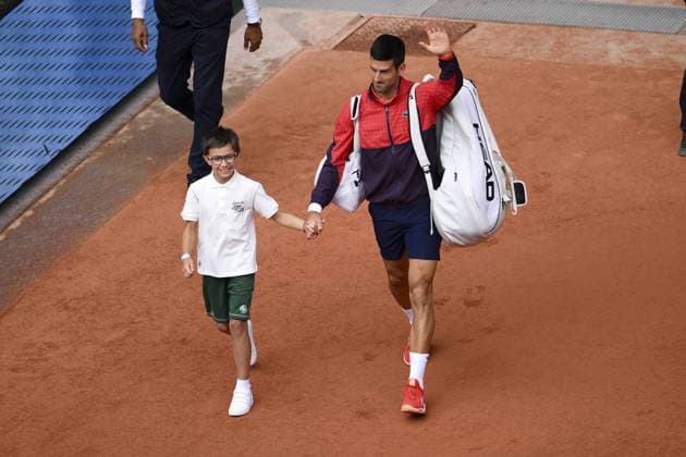 Novak Djokovic (Srb) TENNIS : Roland Garros 2023 - Finale Messieurs - Paris - 11 06 2023 JBAutissier Panoramic 