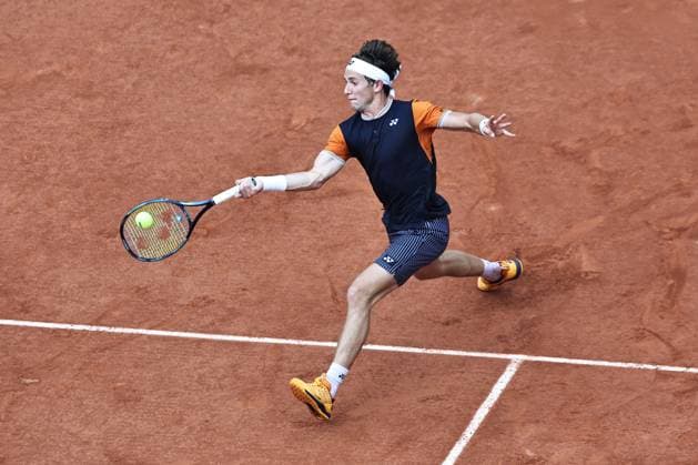 Casper Ruud, NOR, during final of 2023 French Open at Roland Garros, Paris, 11 06 2023; -