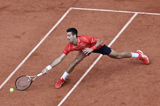 Novak Djokovic, SRB, during final of 2023 French Open at Roland Garros, Paris, 11 06 2023; -