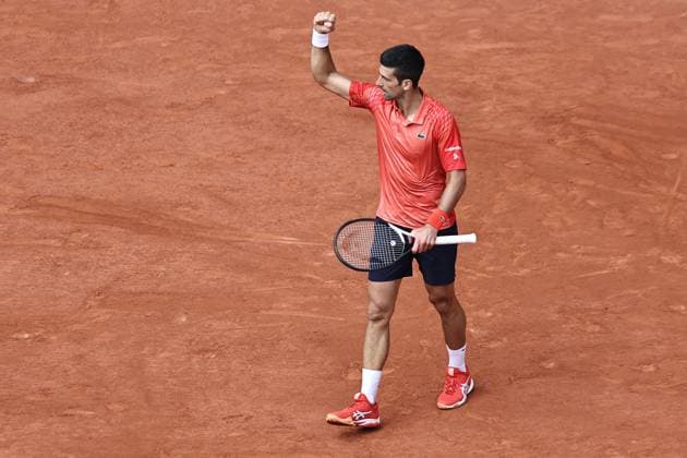 Novak Djokovic, SRB, during final of 2023 French Open at Roland Garros, Paris, 11 06 2023; -