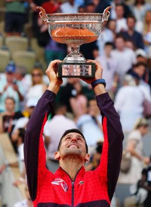 Mandatory Credit: Photo by Javier Garcia Shutterstock (13949284bb) Novak Djokovic celebrates winning the French Open, his 23rd Grand Slam of his career French Open Tennis, Day 15, Roland Garros, Paris, France - 11 June 2023 French Open Tennis, Day 15, Roland Garros, Paris, France - 11 June 2023  Copyright: xJavierxGarcia Shutterstockx 13949284bb