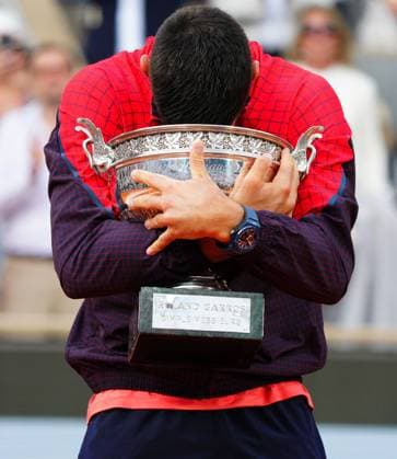 Mandatory Credit: Photo by Javier Garcia Shutterstock (13949284bd) Novak Djokovic celebrates winning the French Open, his 23rd Grand Slam of his career French Open Tennis, Day 15, Roland Garros, Paris, France - 11 June 2023 French Open Tennis, Day 15, Roland Garros, Paris, France - 11 June 2023  Copyright: xJavierxGarcia Shutterstockx 13949284bd