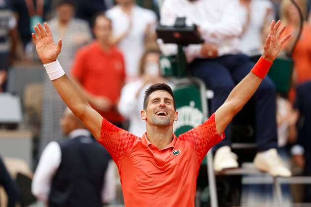 Novak Djokovic jubelt nach dem Sieg, Jubel, Freude, Emotion Copyright: xJuergenxHasenkopfx